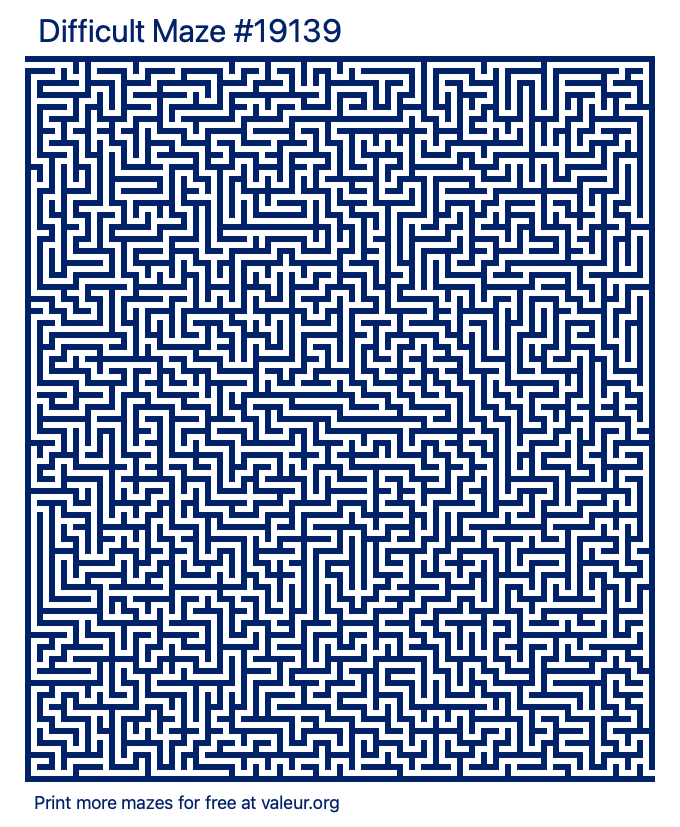 Free Printable Difficult Maze number 19139