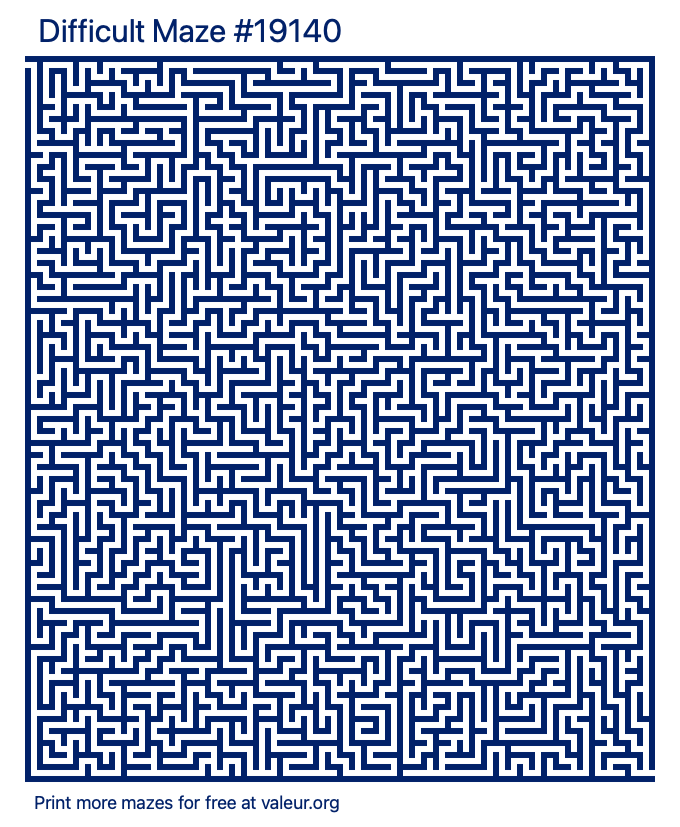 Free Printable Difficult Maze with the Answer #19140