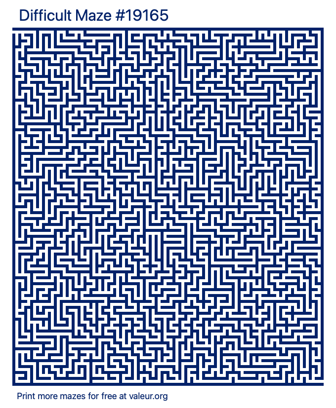 Free Printable Difficult Maze number 19165