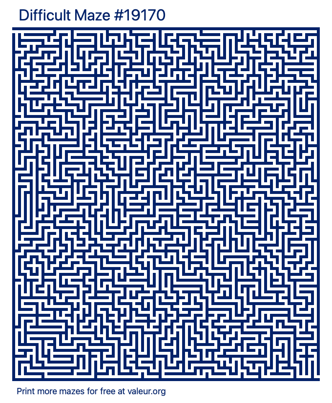 Free Printable Difficult Maze number 19170