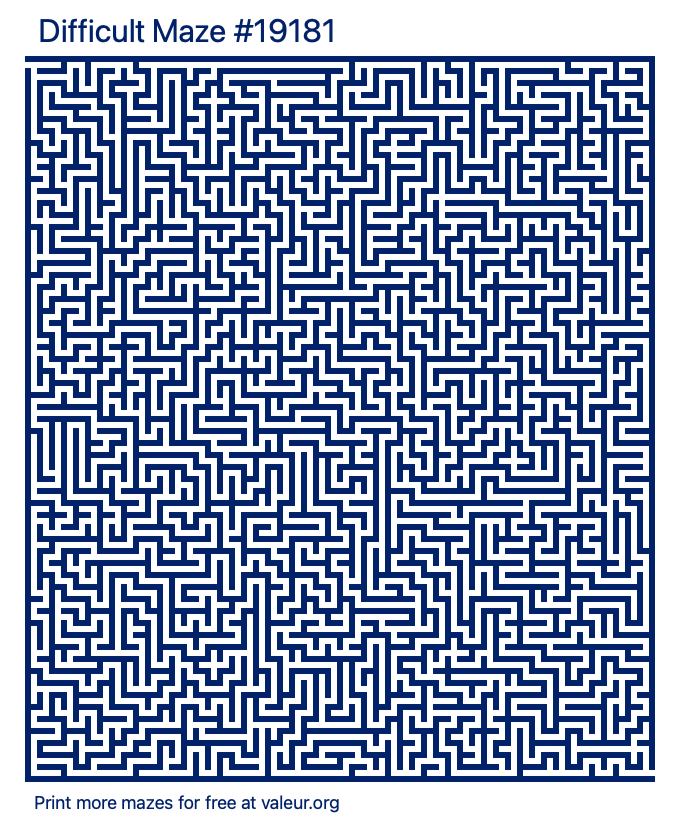 Free Printable Difficult Maze number 19181