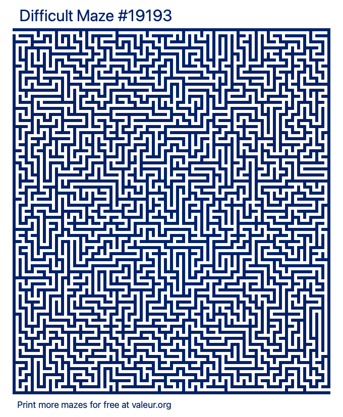 Free Printable Difficult Maze number 19193