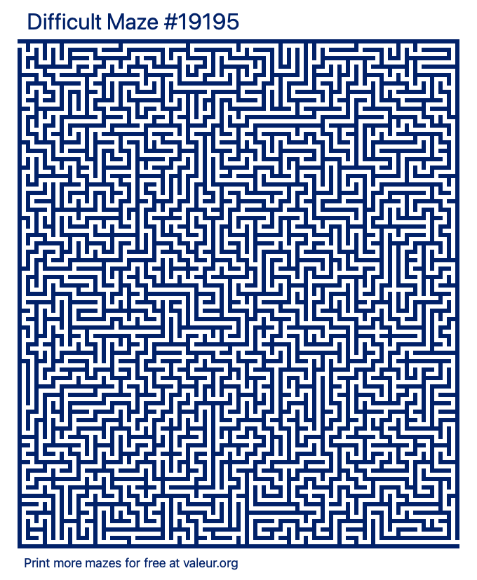 Free Printable Difficult Maze number 19195