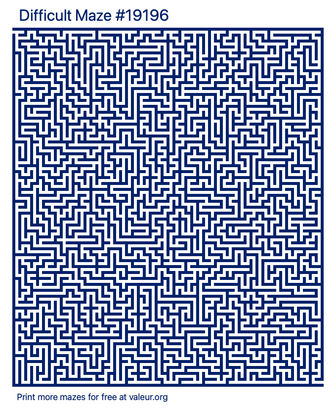 Free Printable Difficult Maze number 19196