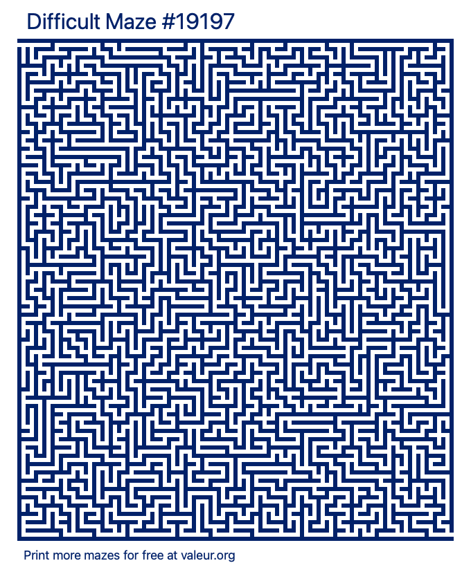 Free Printable Difficult Maze number 19197