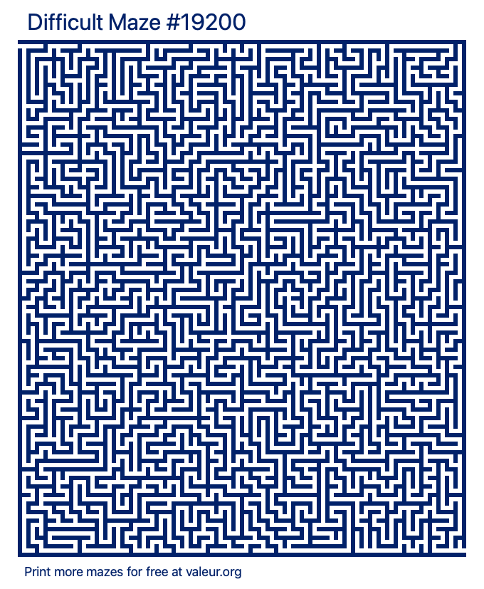 Free Printable Difficult Maze number 19200