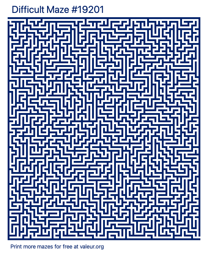 Free Printable Difficult Maze number 19201