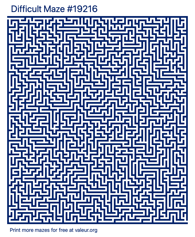 Free Printable Difficult Maze number 19216