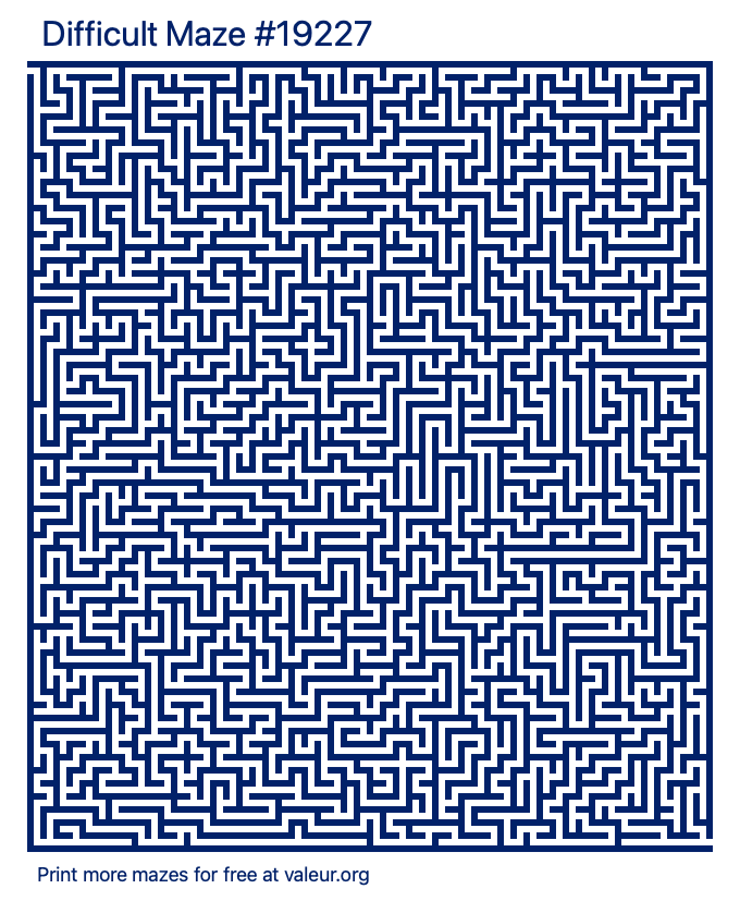 Free Printable Difficult Maze number 19227