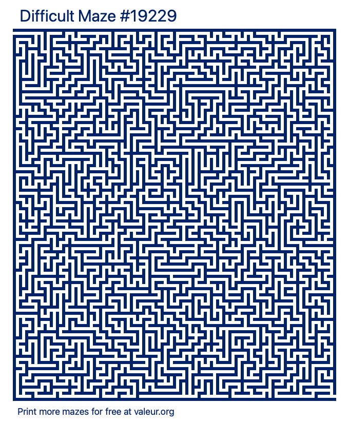 Free Printable Difficult Maze number 19229