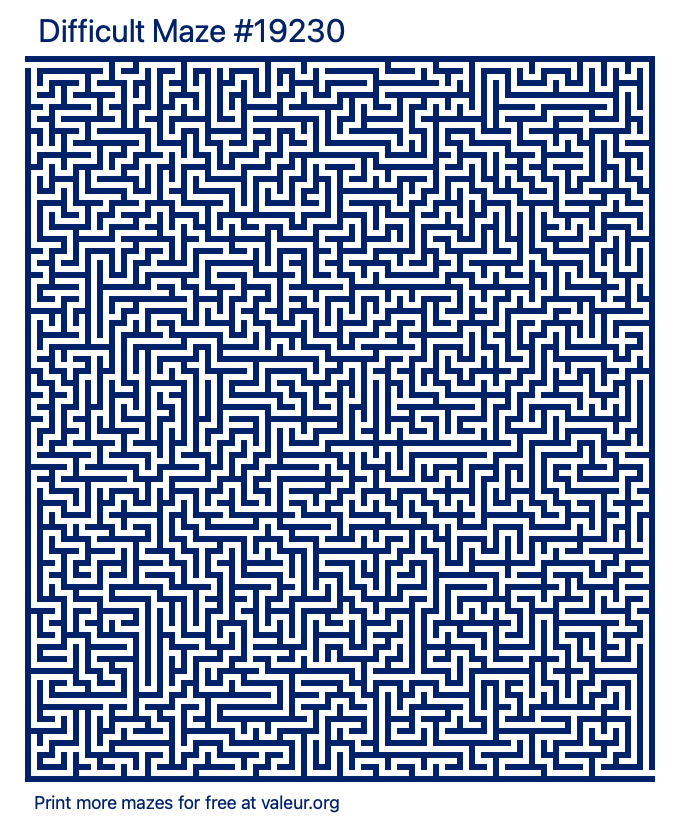 Free Printable Difficult Maze number 19230