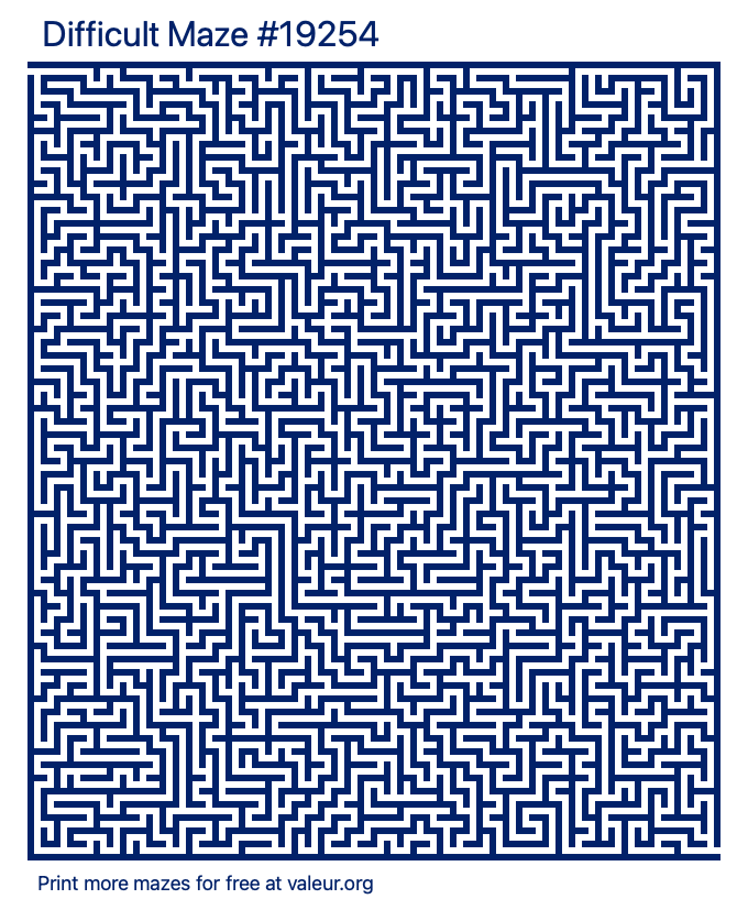 Free Printable Difficult Maze number 19254