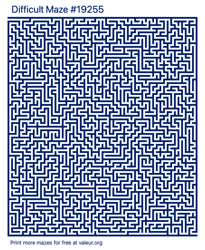 Free Printable Difficult Maze number 19255