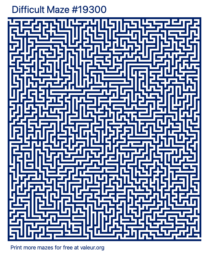 Free Printable Difficult Maze number 19300