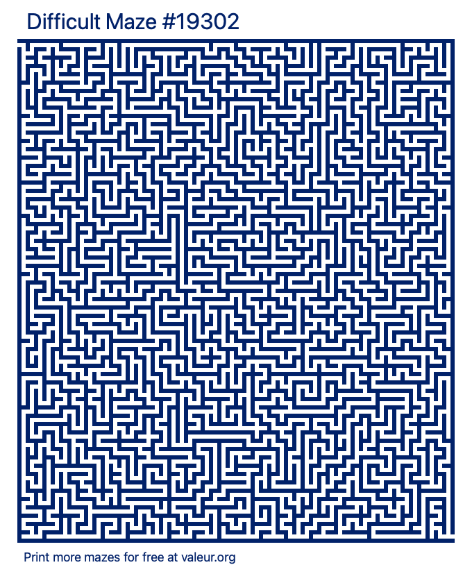 Free Printable Difficult Maze number 19302