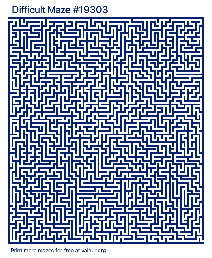 Free Printable Difficult Maze number 19303