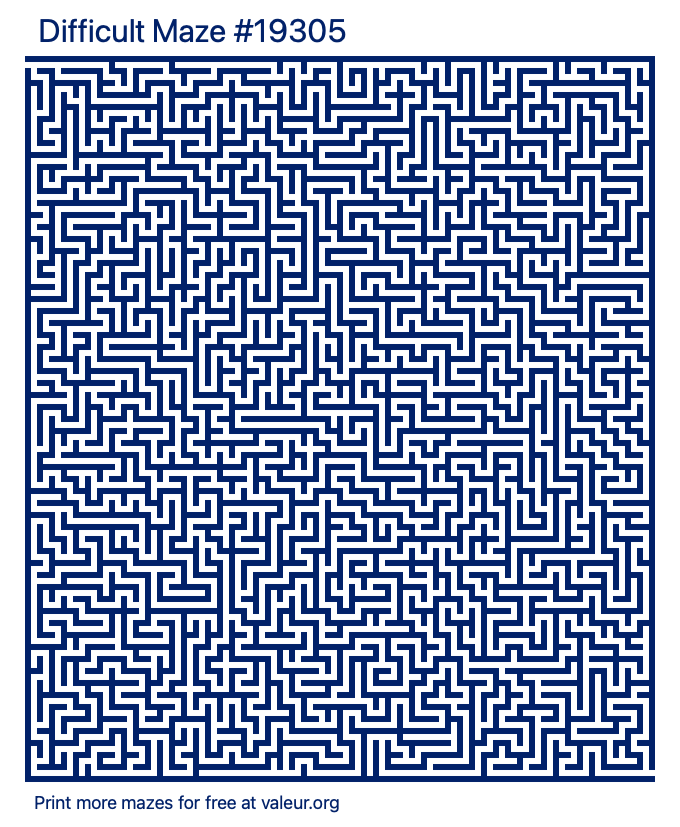 Free Printable Difficult Maze number 19305