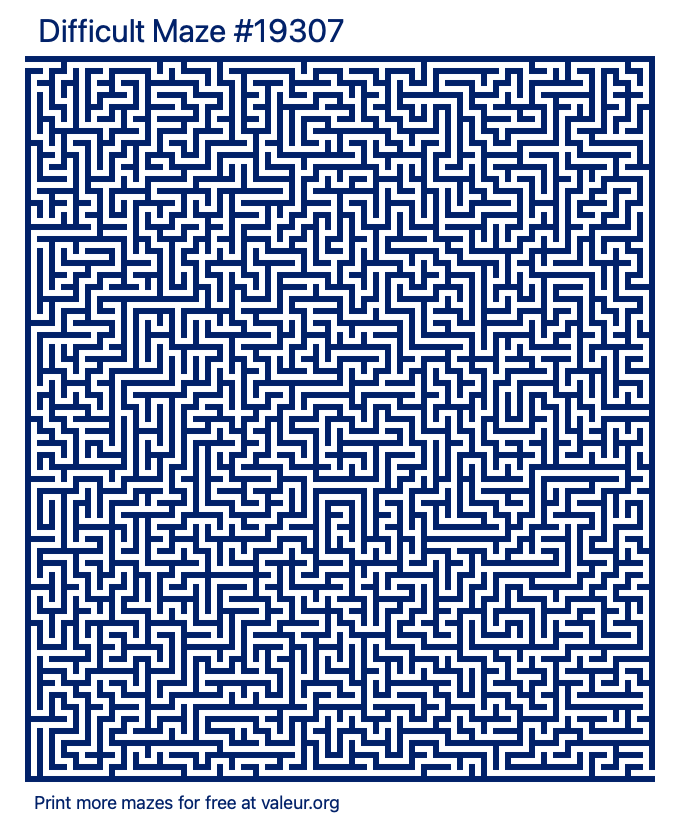 Free Printable Difficult Maze number 19307