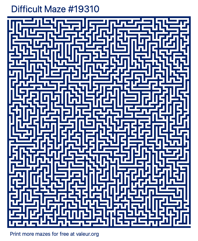 Free Printable Difficult Maze number 19310