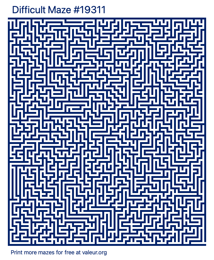 Free Printable Difficult Maze number 19311