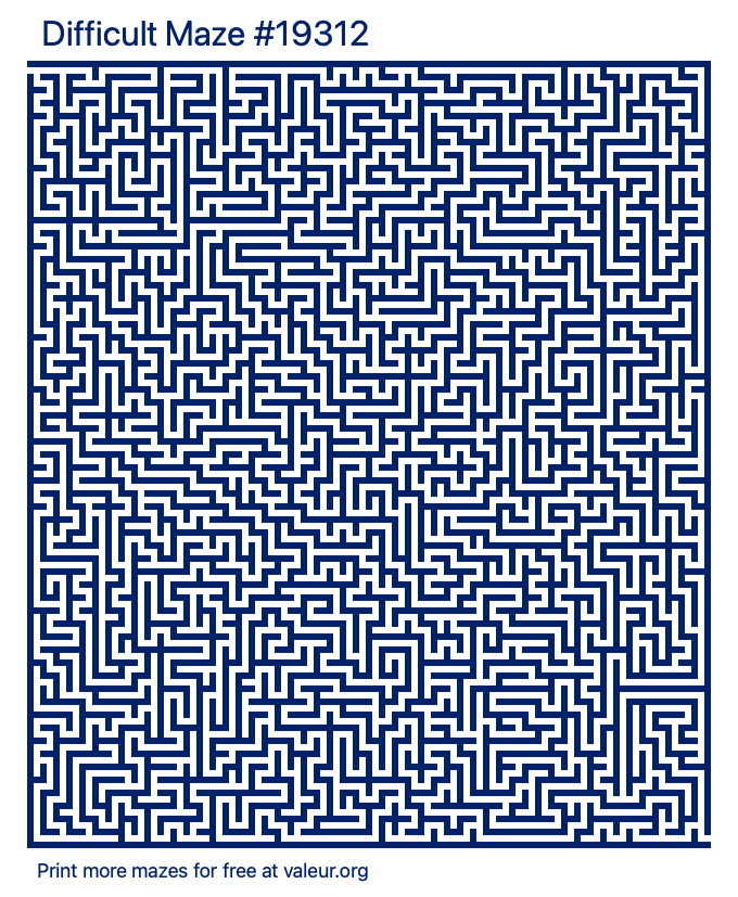 Free Printable Difficult Maze number 19312