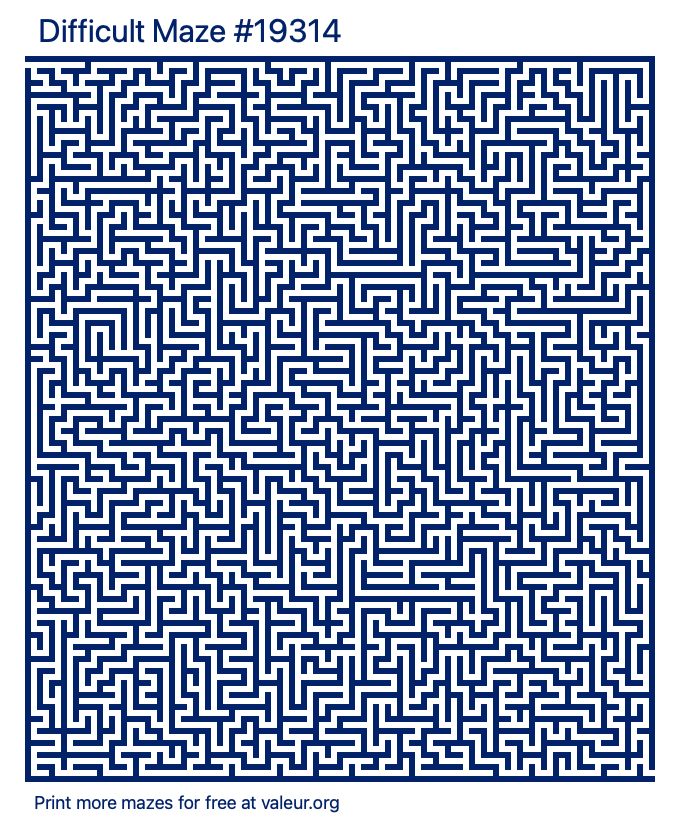 Free Printable Difficult Maze number 19314