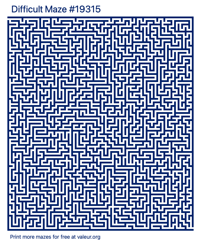 Free Printable Difficult Maze number 19315