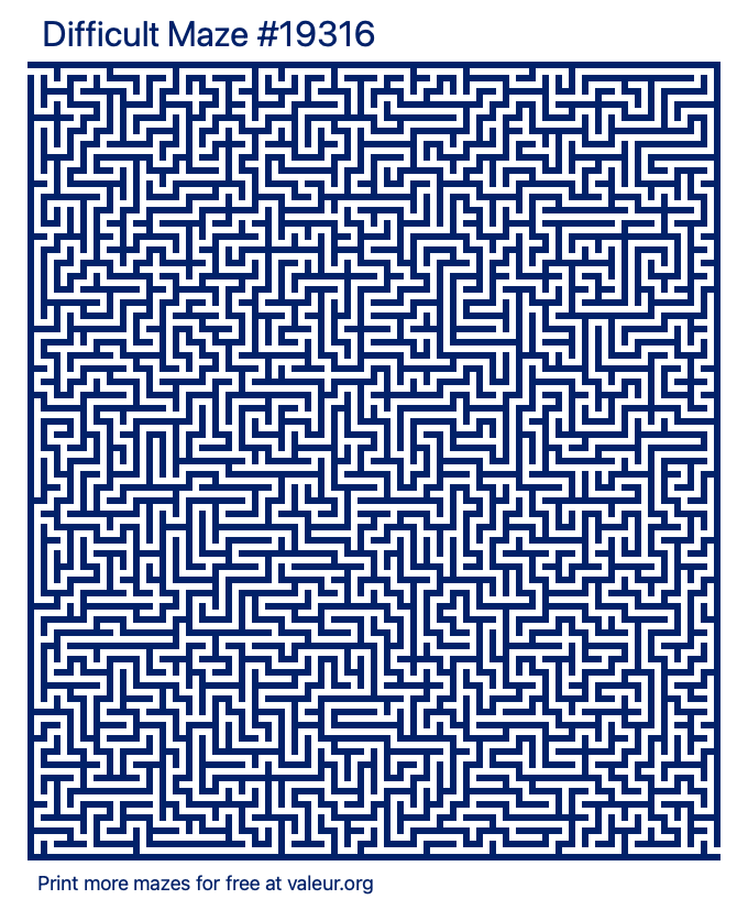 Free Printable Difficult Maze number 19316