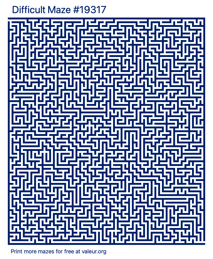 Free Printable Difficult Maze number 19317