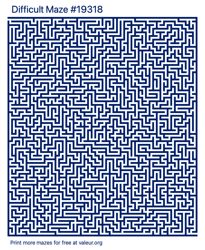 Free Printable Difficult Maze number 19318