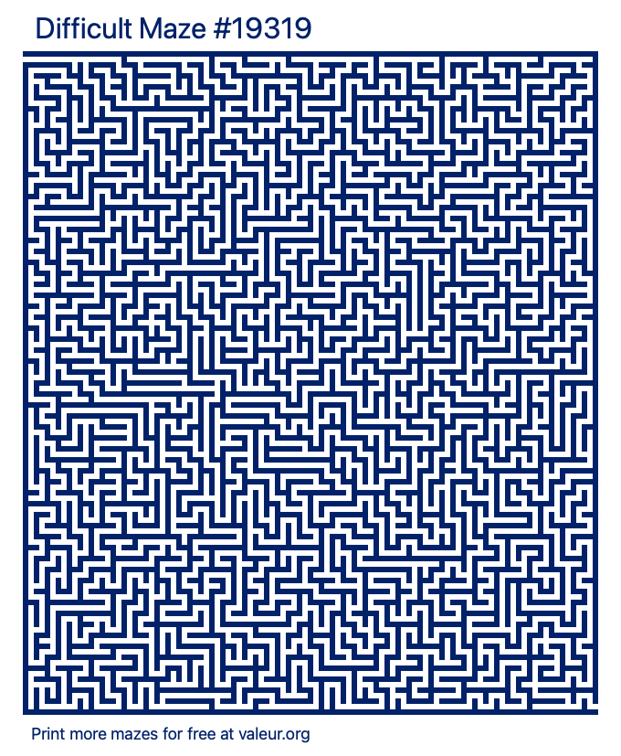 Free Printable Difficult Maze number 19319