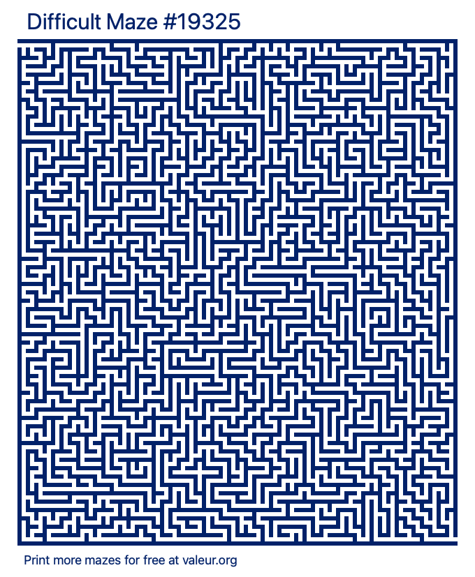 Free Printable Difficult Maze number 19325