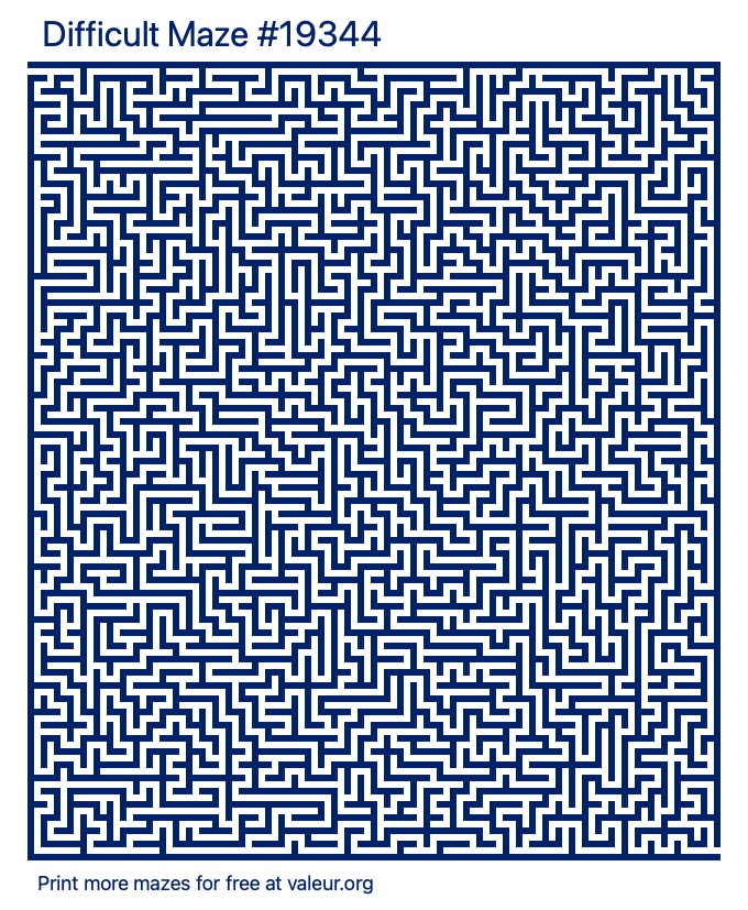 Free Printable Difficult Maze number 19344