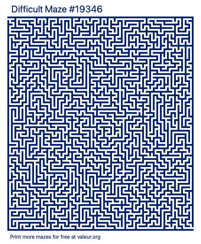 Free Printable Difficult Maze number 19346