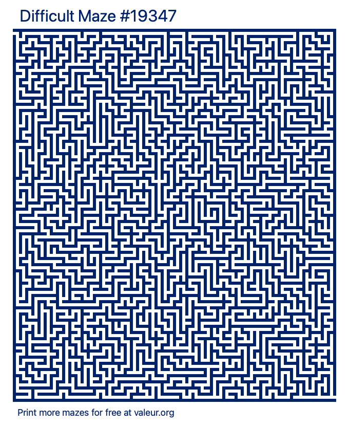 Free Printable Difficult Maze number 19347
