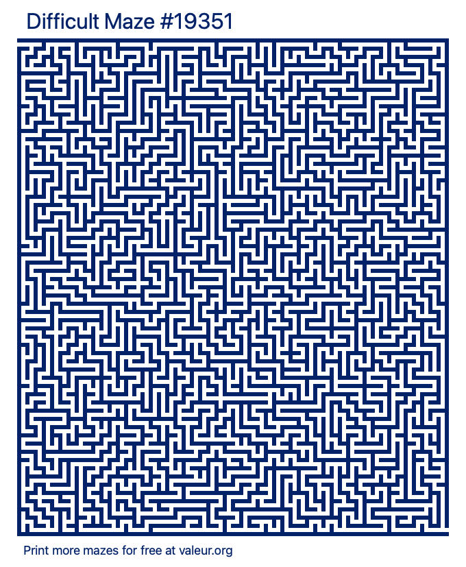 Free Printable Difficult Maze number 19351