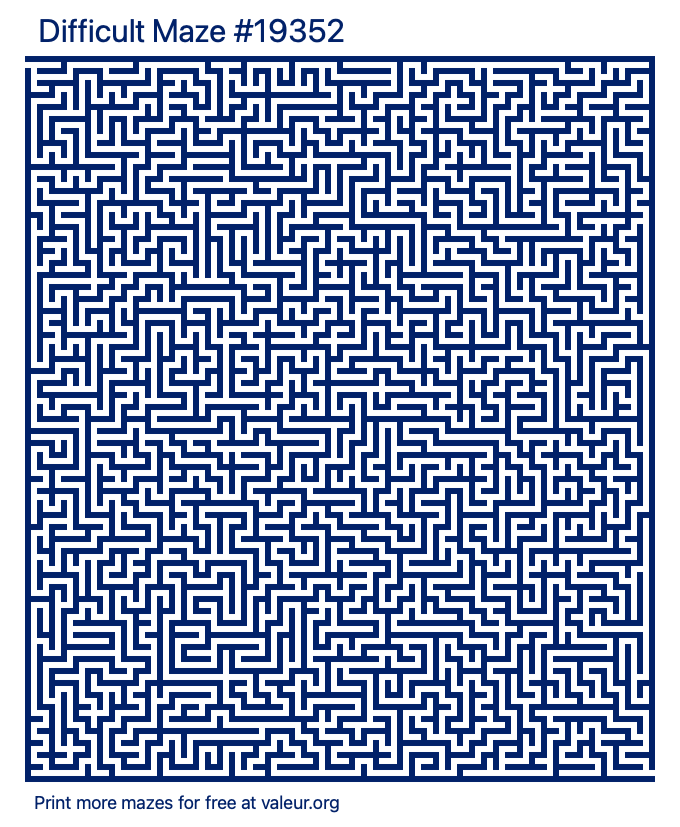 Free Printable Difficult Maze number 19352