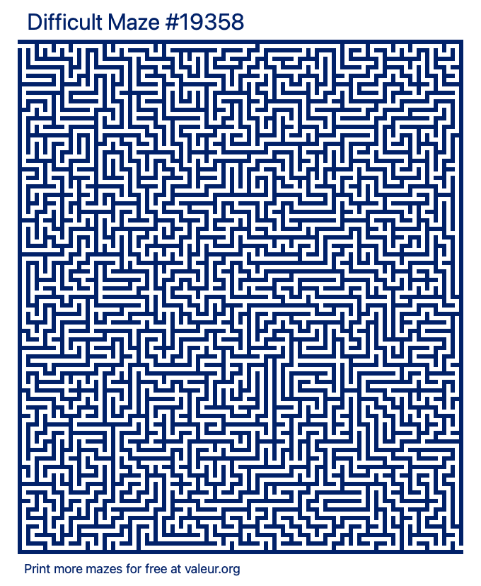 Free Printable Difficult Maze number 19358