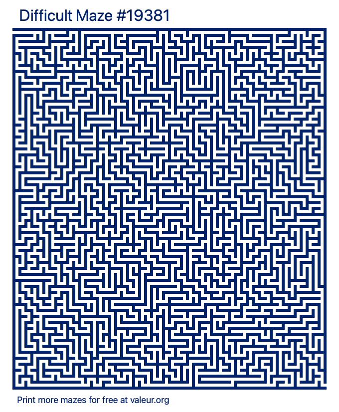 Free Printable Difficult Maze number 19381