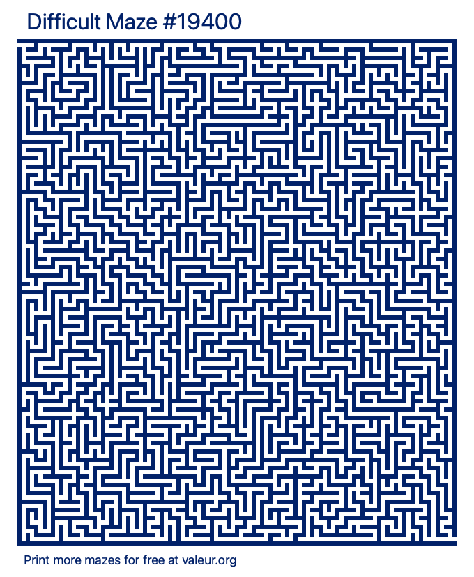 Free Printable Difficult Maze number 19400