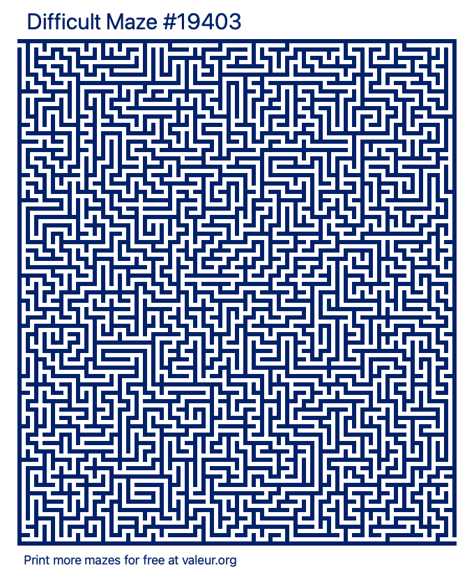 Free Printable Difficult Maze number 19403