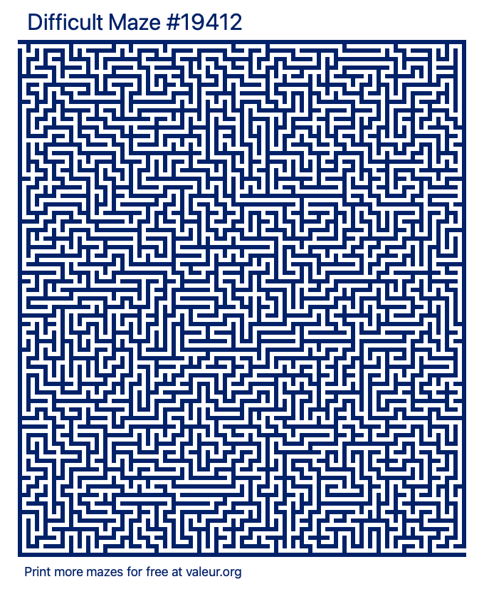 Free Printable Difficult Maze number 19412