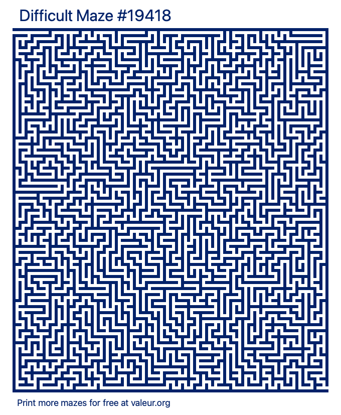 Free Printable Difficult Maze number 19418