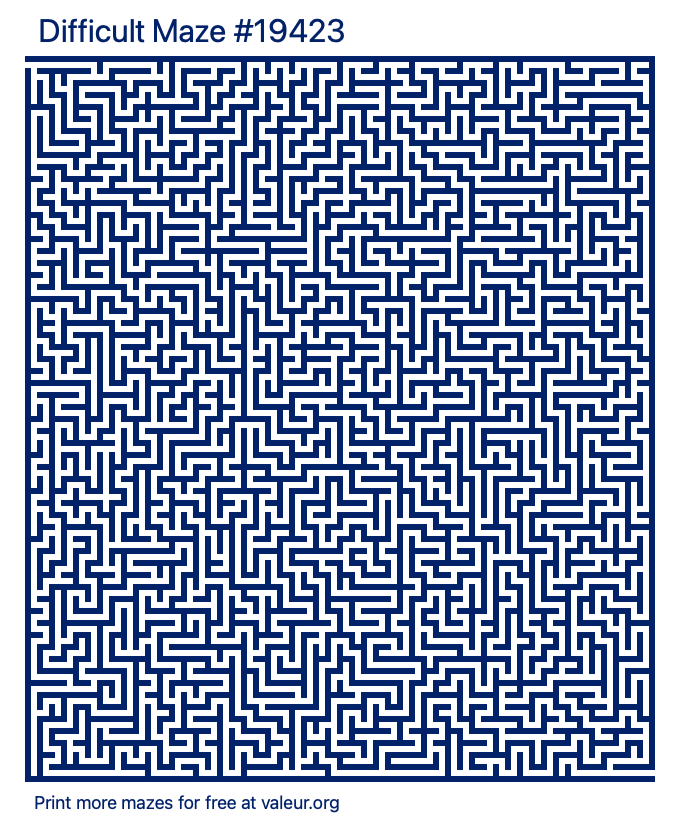 Free Printable Difficult Maze number 19423