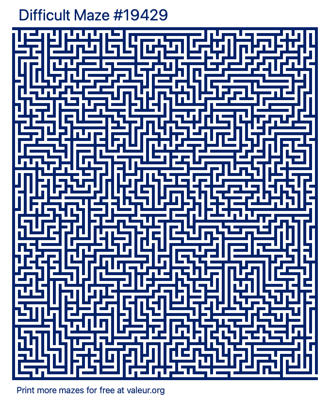 Free Printable Difficult Maze number 19429