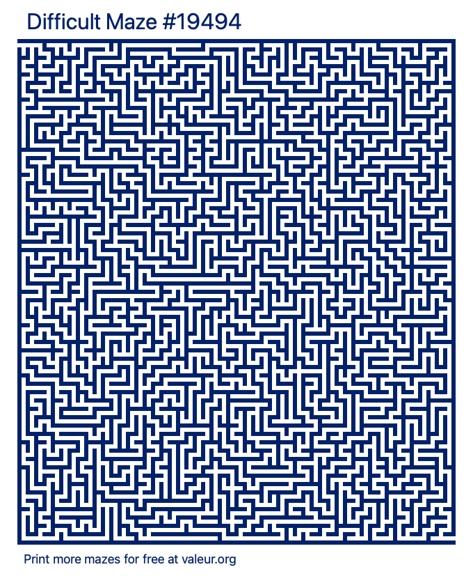 Free Printable Difficult Maze number 19494