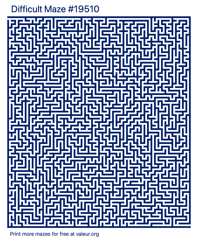 Free Printable Difficult Maze with the Answer #19510