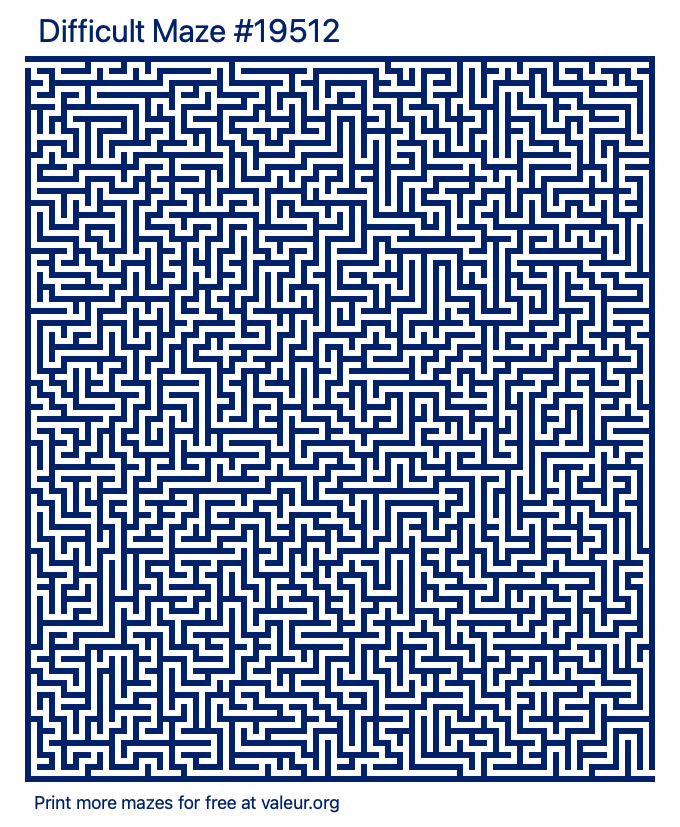 Free Printable Difficult Maze number 19512