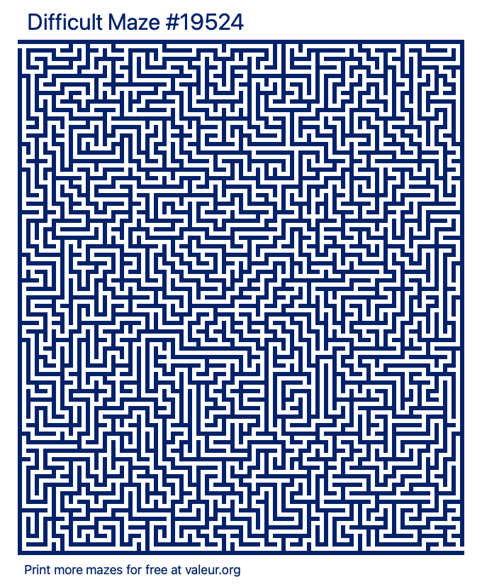 Free Printable Difficult Maze number 19524