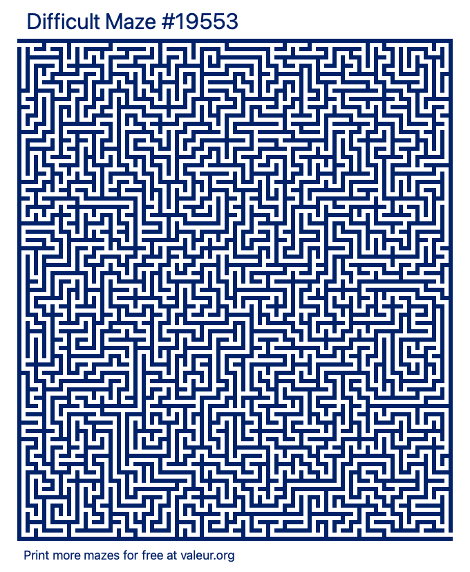 Free Printable Difficult Maze number 19553